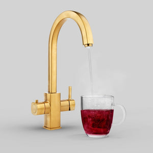 Ilyas Brushed Gold Instant Boiling Water Tap | Instanti