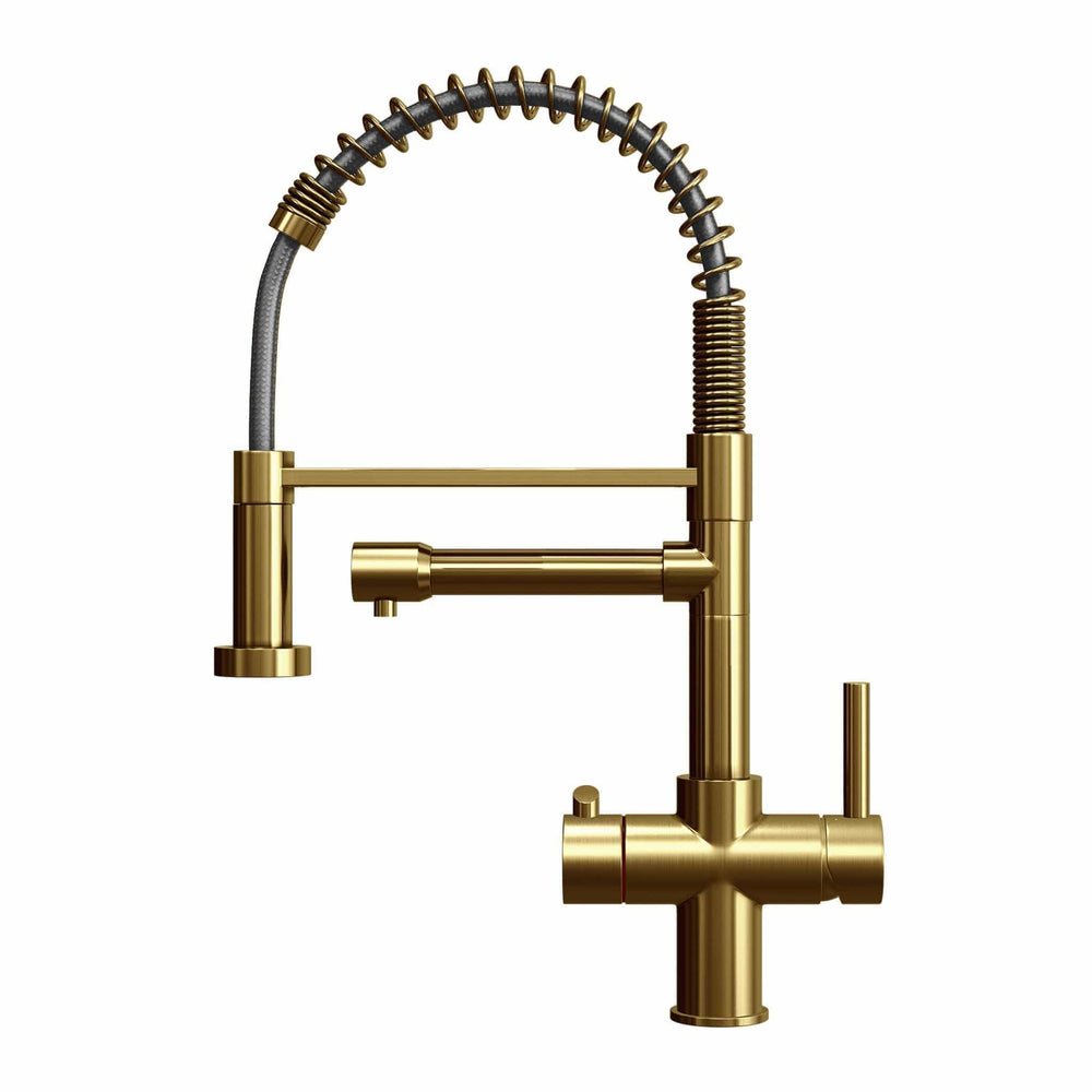 Ikon Brushed Gold Instant Boiling Water Tap | Instanti